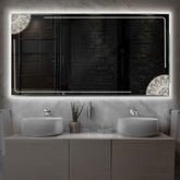 Specchio LED Rettangolare | Controllo tramite interruttore a muro | Luce bianca neutra - Reyze Serie Good Vibes Modello 7